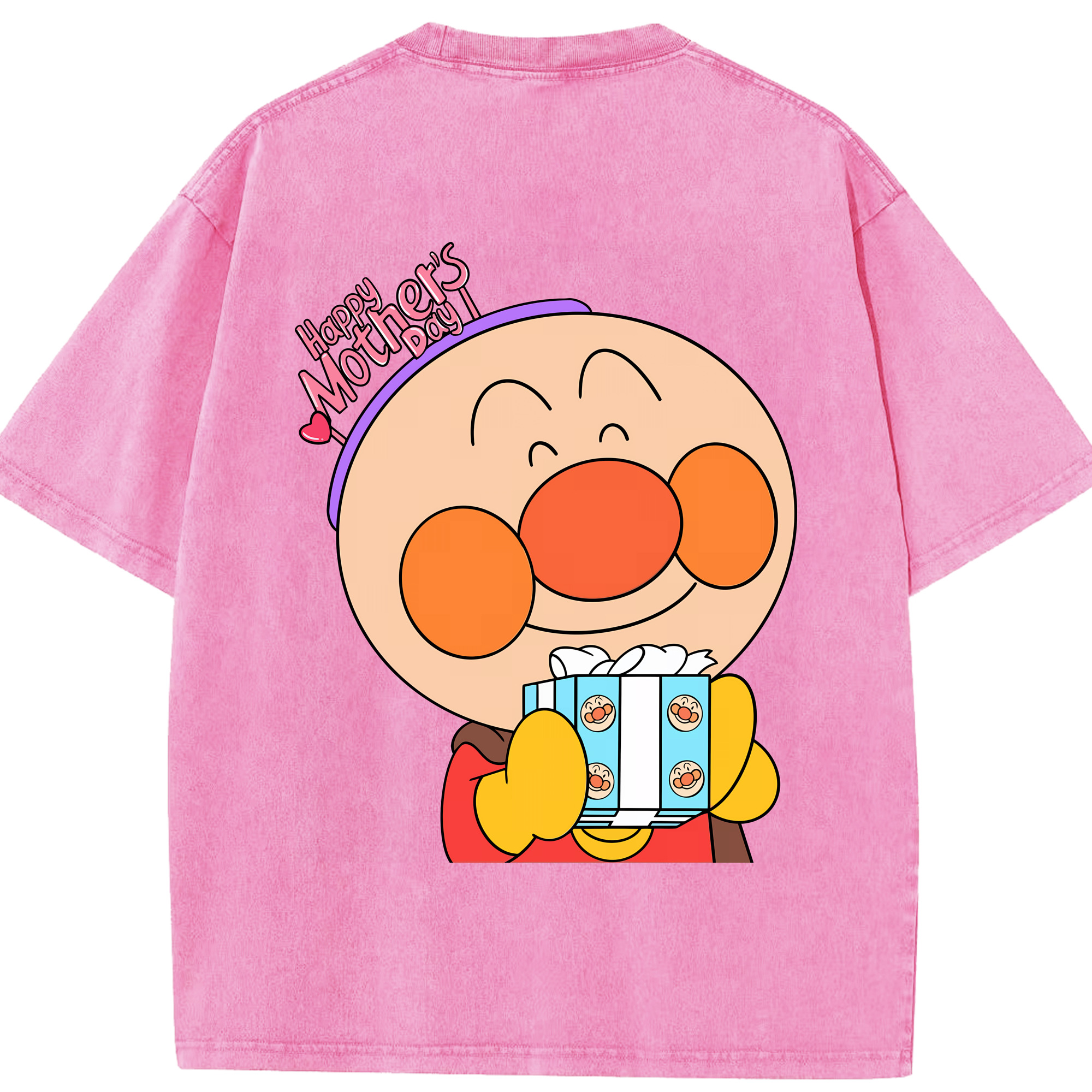 （画像用） アンパンマン Anpanman 綿100% ヴィンテージ風 半袖Tシャツ（背面プリント）
